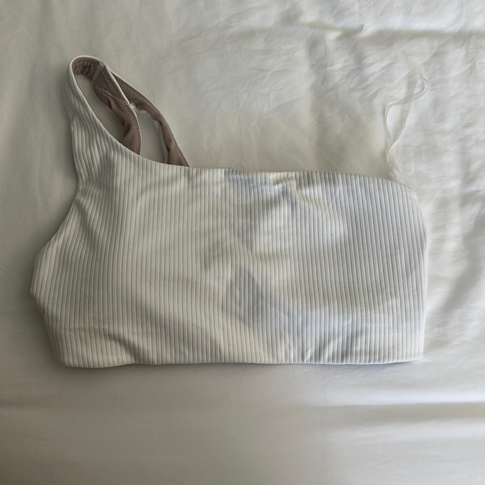 Lululemon one shoulder white sports bra